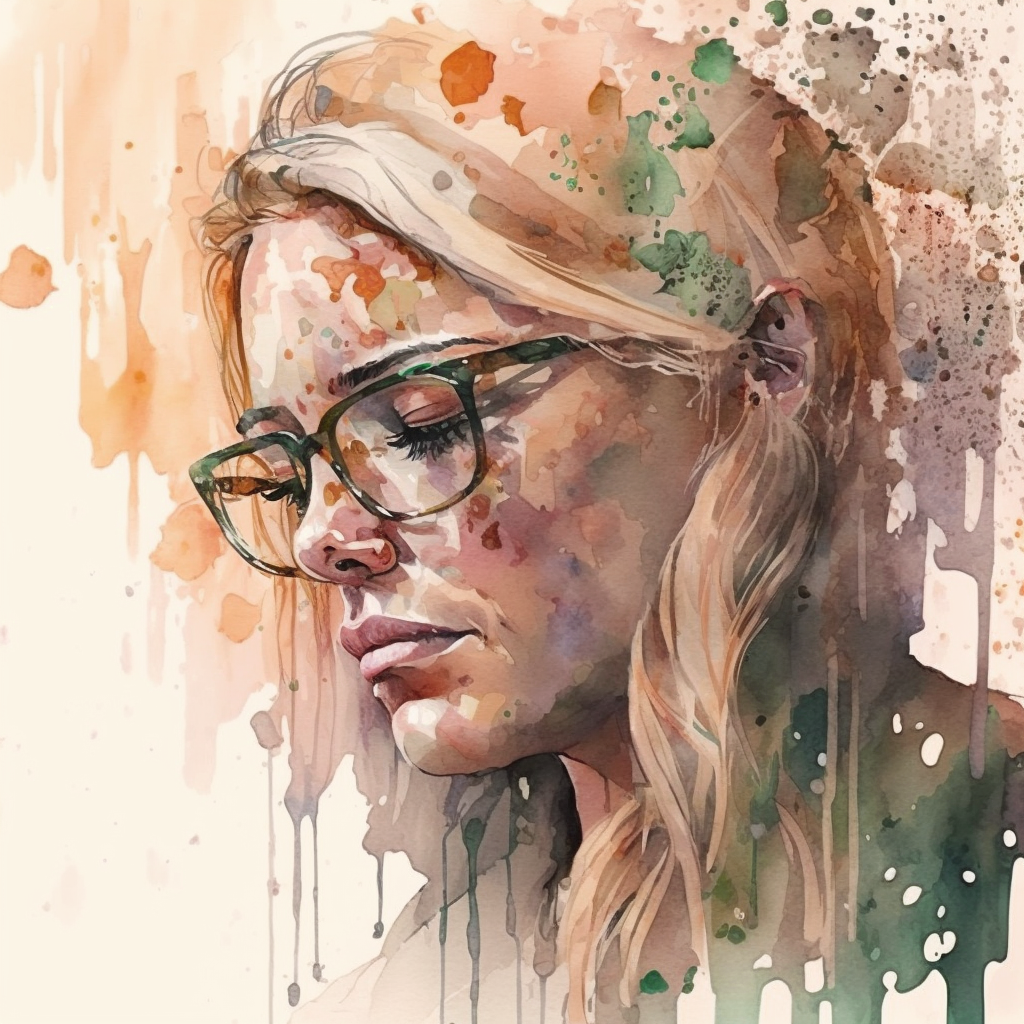 A grieving woman
